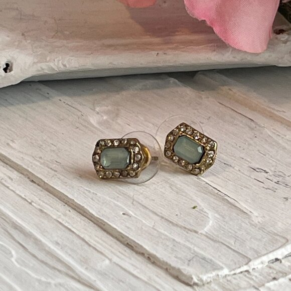 Pale Pink & Light green post pierced earrings -2 prs. - Picture 5 of 7